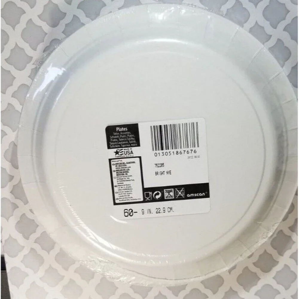 New Year's Party Plates 60 Count Pack Happy New Year 9
